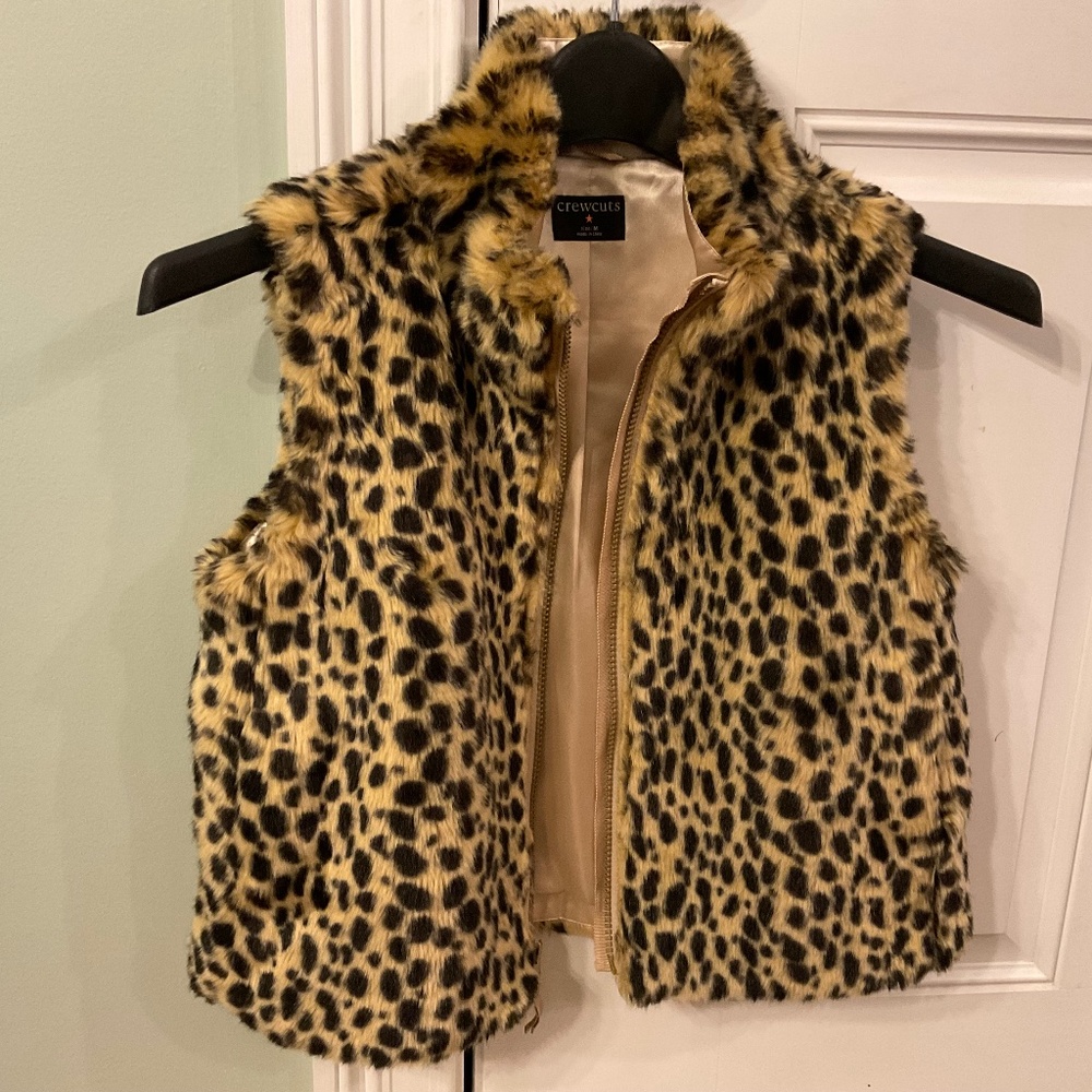 Crewcuts girls faux fur vest NWOT size medium